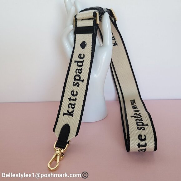 KATE SPADE Handbags - KATE SPADE Webbing Bag Strap with Embroidered Logo- Light Natural color ⭐